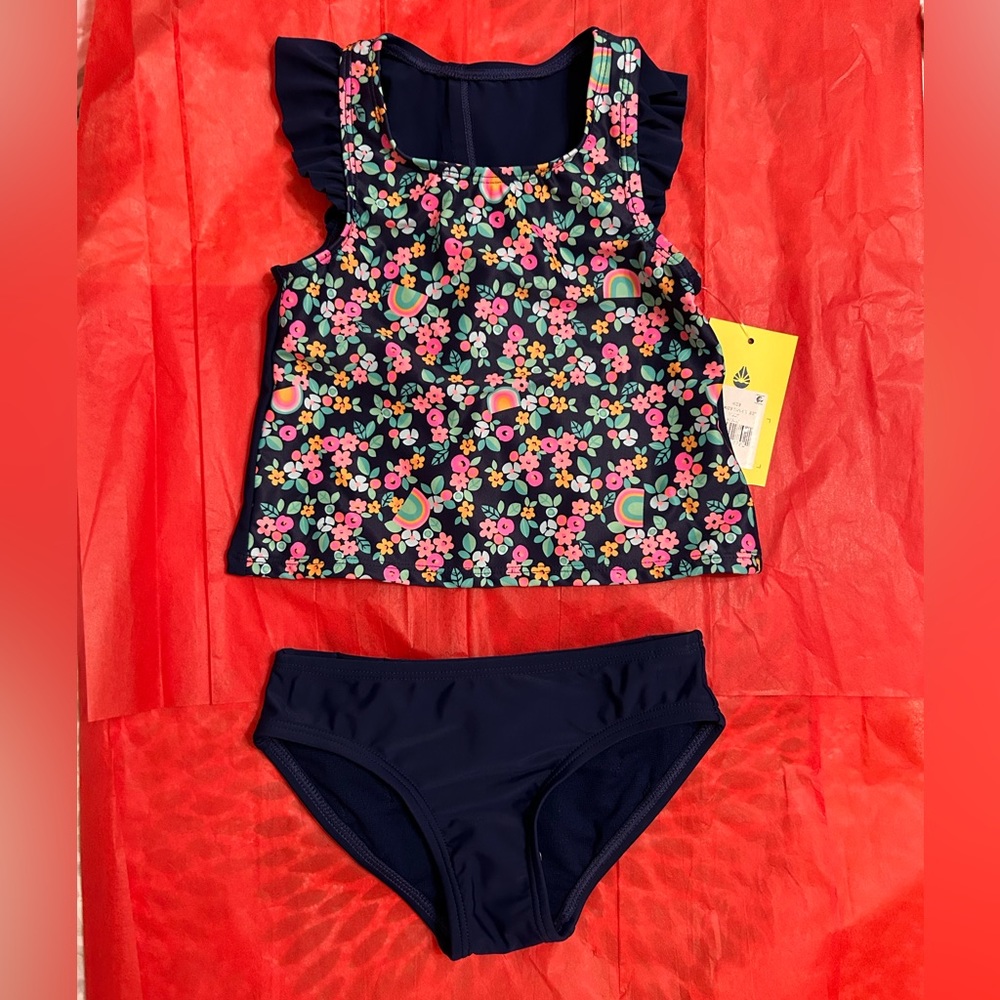Super Cute 2 Piece Girls Swimsuit Size 4- NWT